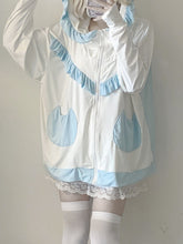 Tenshi Kaiwai White & Blue Kitty Ear Sun Protection Hooded Jacket