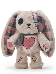 Khaki Guro Kawaii One-Eyed Bunny Plush with A Canvas Bag