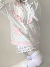 White & Pink Kitty Ear Sun Protection Hooded Jacket