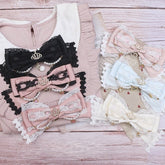 Jirai Kei 8 Color Options Lace Bowknot Pearl Rhinestone Crown Hairclip/Brooch