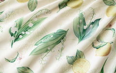 Yellow and Green Lemon Print Jumper Skirt Spring Summer Dress