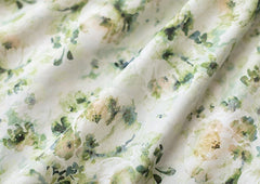 Summer Floral Print Dress Green Elegant One Piece