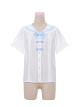 Puppy's Glory Sailor Collar Bowknot Details Blouse