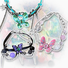 Y2K Cat Eye Design Butterfly Choker/Bracelet