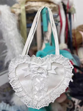 6 Color Options Lolita Lace Trim Heart-shaped Shoulder Bag