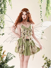 Green Fairycore Halter Neck Mori Kei Summer Top