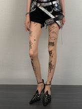 Y2K Nude Cartoon Graffiti Tights