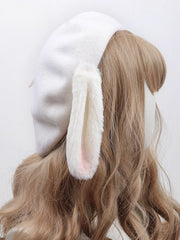 White Sweet Lolita Lop-eared Bunny Beret
