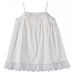 White Lace Trim Bowknots Cami Top