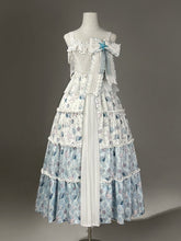 Sea Shell and Starfish Print Lolita Dress White and Blue