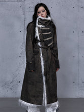 Reversible White and Green Wasteland Punk Coat - Front Button Placket & Button Cuffs