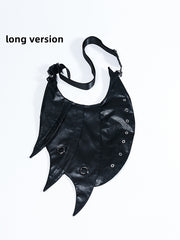 Black Punk Armor Design Large Capacity PU Crossbody