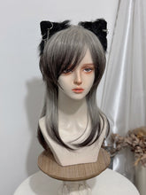 Gray And Black Ombre Ouji Style 45CM Length Straight Wig With Bangs