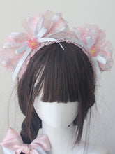 Pastel Pink & Blue Ruffled Sakura Bow KC