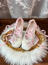 White Elegant Lolita Ballet Mary Janes - Detachable Crisscross & Ankle Straps with Floral Bow