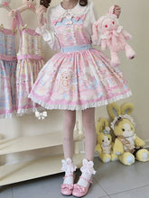 Teddy Print Pink Sweet Lolita Overall Dress