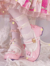 Pink Sweet Lolita Low Heels with Fleece Lining & Bunny-shaped Heels