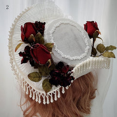 11 Options Gothic Floral Design Beaded Charm Lace Trim Elegant Hat