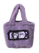 Purple Plush Cartoon Print Sweet-Edgy Lolita Tote Bag