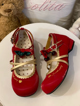 Sweet Red Lolita Low-heel Shoes - Crisscross Design & Heart-shaped Snap Closure