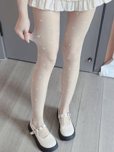 White Sweetheart Pattern/Jacquard Design Tights