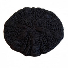 Khaki/Brown/Black Knitted Beret Hat