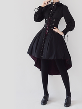 Plus Size Friendly- Hi-lo Skirt Under-bust High Waist Skirt Black&Red