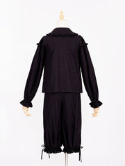 Plus Sizes Available Black Ruffle Trim Peter Pan Collar Sweet Lolita Blouse