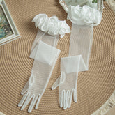 White Tulle Gloves