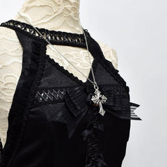 Punk Gothic Silver Cross Pendant Necklace