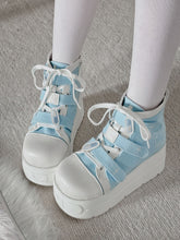 Tenshi Kaiwai Blue Round Toe Yami Kawaii Platform Sneakers