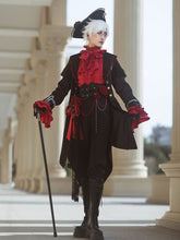 Clearance - Gothic Black and Red Train + Flower Bead Chain Accessory