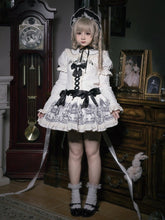 Beige Peter Pan Collar Doll Print Dropped Waist Lolita One Piece