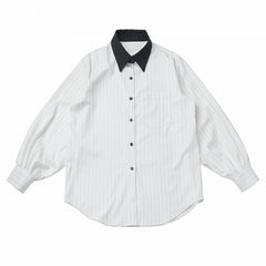 White Striped Oversized Shirt - Effortless Everyday Style