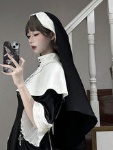 Black and White Nun Lolita Headscarf