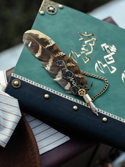 Steampunk Brown Quill Pen Brooch