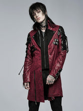 Red Men's Punk Hot Glue Long Sleeved Personalized Windbreaker