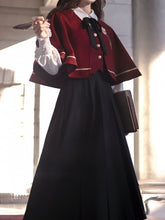 JK Uniform Red Cape with Self-tie Straps