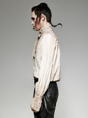 White Men's Steampunk Tie Shirt