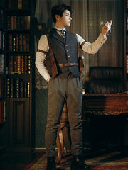 Steampunk Dark Gray Pants for Male