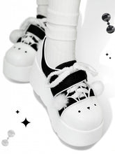 Y2K Black & White Regular/Thicken Version Platform Canvas Sneakers