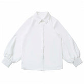 White Shirt Collar/Notched Collar Cheongsam Style Loose Shirt