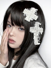White Punk Cross Hairclip