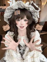 Light Brown 60CM Hime Cut Curly Wig with Full Bangs