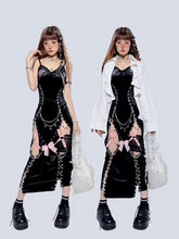 Y2K Outfit - Black Cami Dress + White Shirt