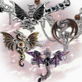 Y2K Dragon Choker/Hairclip/Brooch