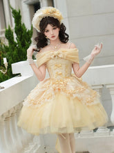 Yellow Princess Belle Boned Corset Top and Short Version Tulle Skirt Prom Full Set