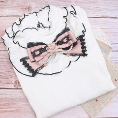 Jirai Kei 8 Color Options Lace Bowknot Pearl Rhinestone Crown Hairclip/Brooch