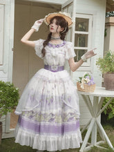 Purple Grape-Print Elegant Classic Lolita Full Set - Top + Skirt + Necklace