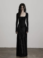 Urban Goth Black Square Neck Long-Sleeve Slim-Fit Dress